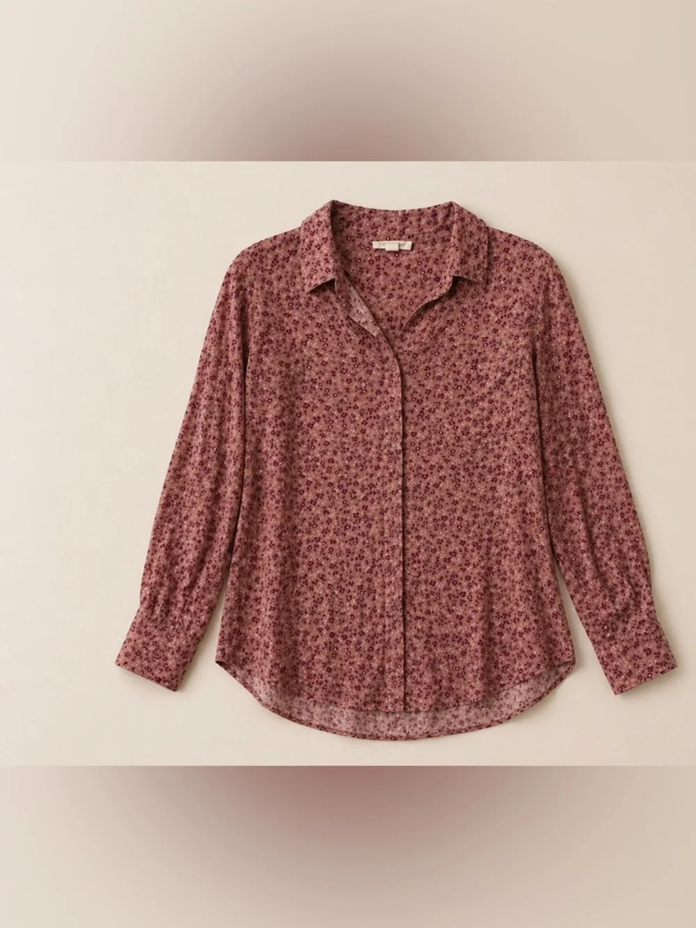 BeachLunchLounge Pink Floral Button Front Blouse XL Boho Cottagecore